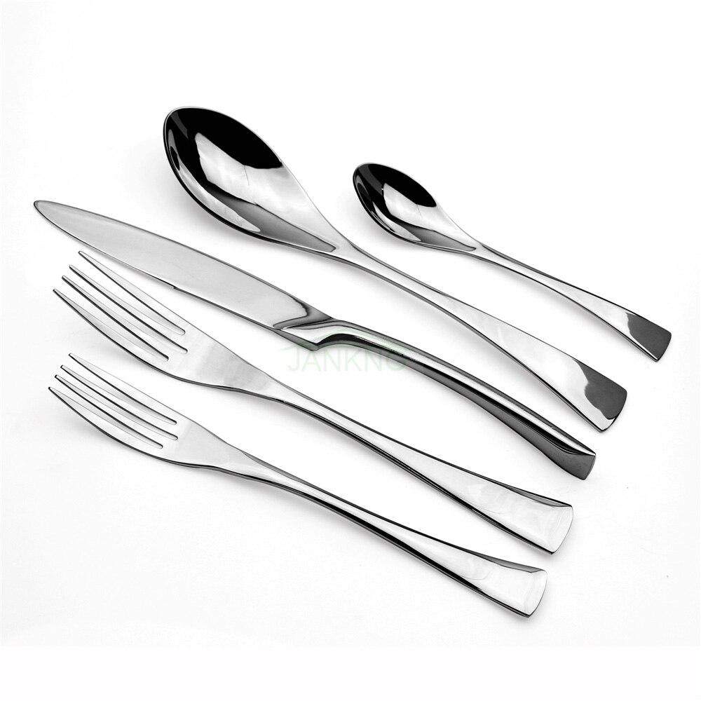 5 шт. посуда, набор посуды из нержавеющей стали 304, ежедневное использование, ужин, свадебные столовые приборы, нож, ложка, десертная вилка, чайная ложка