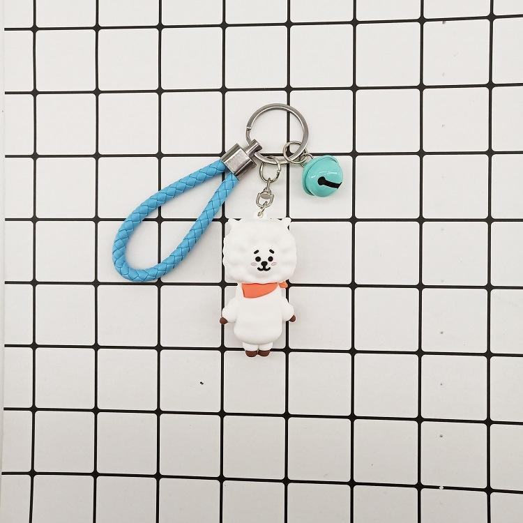 BT21 мультяшная милая плюшевая кукла брелок колокольчик каваи для мальчиков и девочек подвеска для рюкзака аксессуар аниме мерч подарок для поддержки
