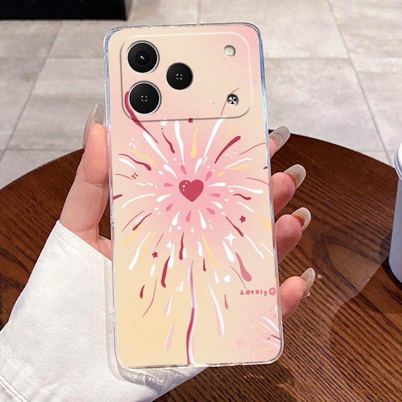 Casing For Tecno Spark 50 KN4 Case Aesthetic Fashion Cute Cat Cartoon Soft Silicone Back Cover Transparent TPU Phone Case Bumper