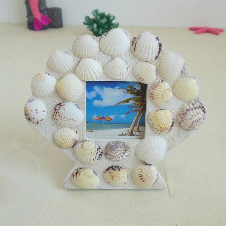 2 inches Shell frame, home bedroom table, frame, children's room decoration, photography props, Mediterranean style, decoration