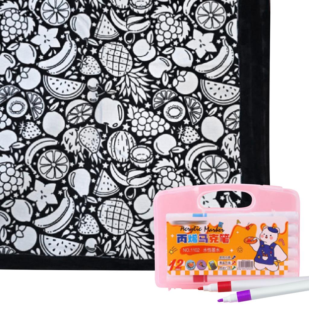 Color Your Own Blanket Washable Fuzzy Velvet Creative Art Project with Markers for Holiday Arts Crafts Activity Party