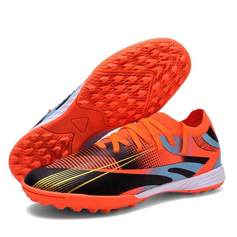 2025 новые детские футбольные бутсы мужские спортивные соревновательные тренировочные бутсы искусственный газон носок горловина плоская подошва TF шипы
