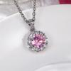 Новые милые женские ожерелья с розовым фианитом, простые стильные аксессуары для вечеринки, модное ожерелье с подвеской, ювелирные изделия