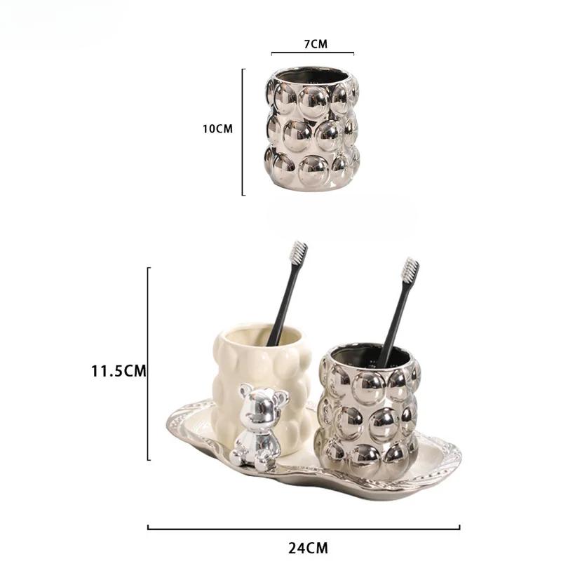 Керамические стаканчики для ополаскивания полости рта, набор для чистки зубов, стакан для парного мытья, принадлежности для ванной комнаты, туалетные принадлежности, стаканы для ванной, поднос для зубных щеток