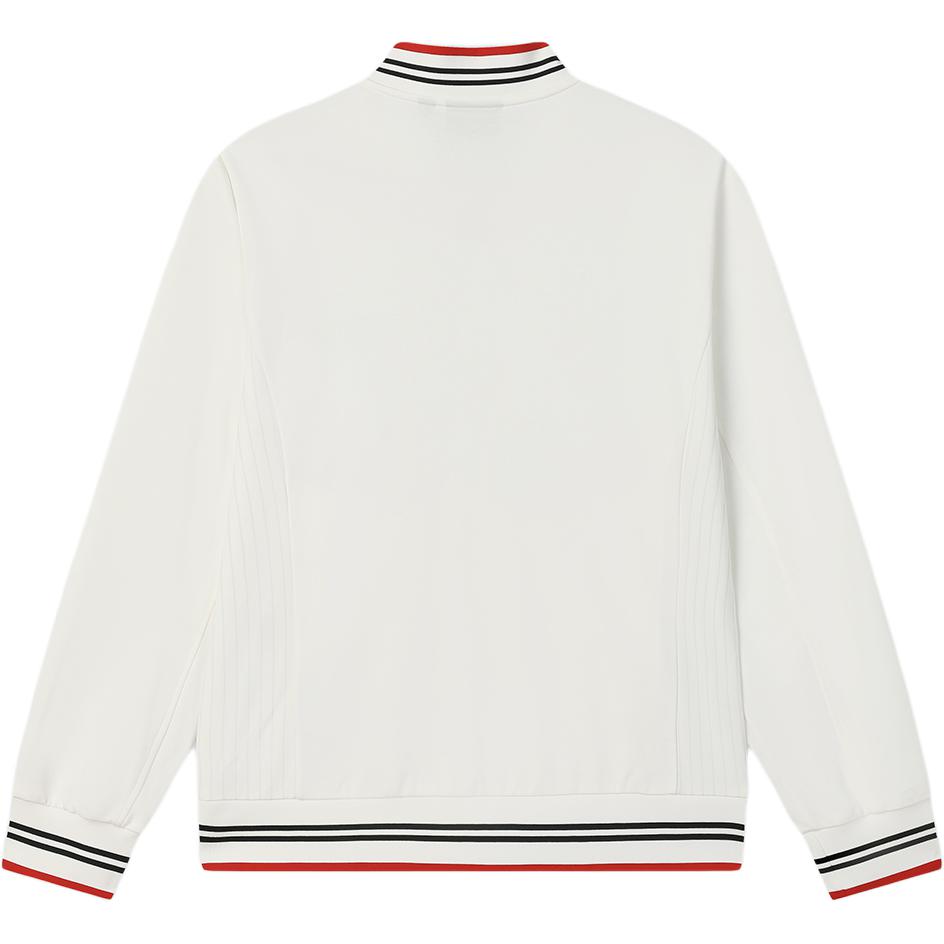 Fila Логотип Archive Модный Повседневный Вязаный Жакет с Длинным Рукавом Мужской Жакет Облачно-Белый F11M527501F-WT