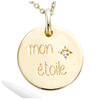 [R1701] - Gold Plated Pendant 'Mon Etoile' Golden White - 15 Mm