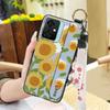 Silicone Flower Phone Case For Blackview Oscal C70 Kickstand Waterproof Dirt-resistant Shockproof Wrist Strap Durable