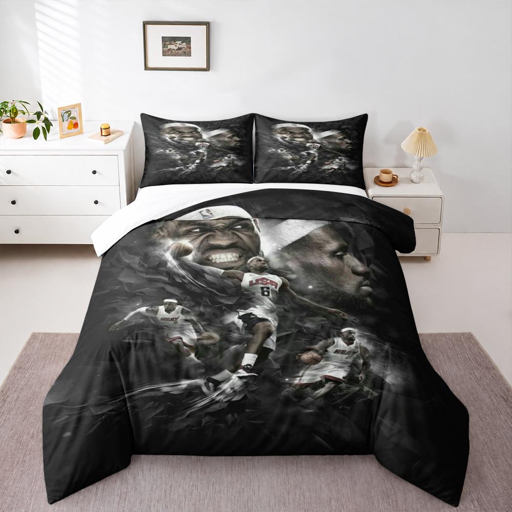 "Basketball Player Dynamic Black Graphic Bedding set, Bedding set (1 duvet cover, 2 pillowcases, duvet not included)."