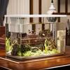 Transparent Desktop Aquarium with Lid Turtle Tank Durable Ecological Water Tank  for Home