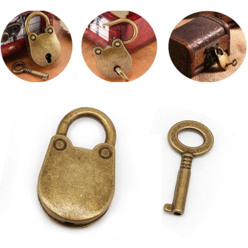 Старинный винтажный стиль металлические замки мини-замок маленький ящик для багажа ключ замок бронзовый цвет домашнее использование фурнитура украшения