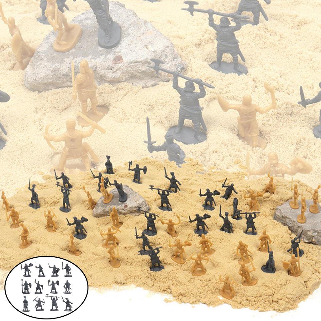 200/Set Medieval Soldiers Model Action Figure Army Men and Shield Layout Historical Warfare Creative