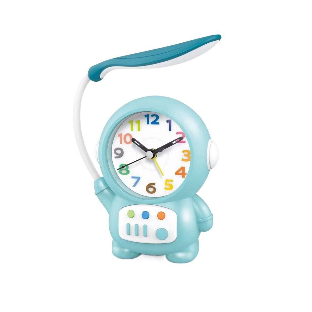 Cartoon Astronaut Desk Lamp Plastic Bedside Clocks Clock Ornament Tabletop Clock Reading