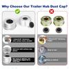 4Pack 2.72'' Trailer Hub Cap Trailer Wheel Bearing Dust Cap With Extra 4 Rubber Plugs Trailer Axle Dust Cap For EZ Lube Trailer Dust Cap 7000 To 8000
