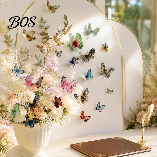 Valentine's Day Party Decor 36Pcs 3D Butterfly Wall Stickers, Realistic PVC Decals, Removable Holiday Celebration Ornaments Art for Home Bedroom