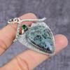 Ruby Fuchsite,Diopside Lab-Created Handmade 925 Sterling Silver Pendant 2" I5Z43