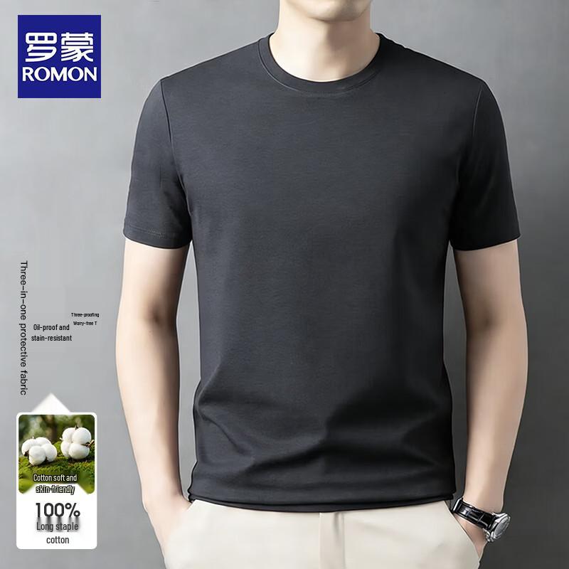 ROMON Men's All-Season Three-Proof Cotton Short Sleeve T-Shirt