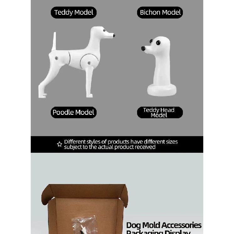 Standard Bichon Pet Simulation Model Dog for Grooming Practice Fake Hair Trim And Style Must Be Used with Skeleton Model