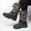 Мужские зимние теплые ботинки для снега, резиновые походные ботинки, камуфляжные сапоги до колена, водонепроницаемые, большого размера