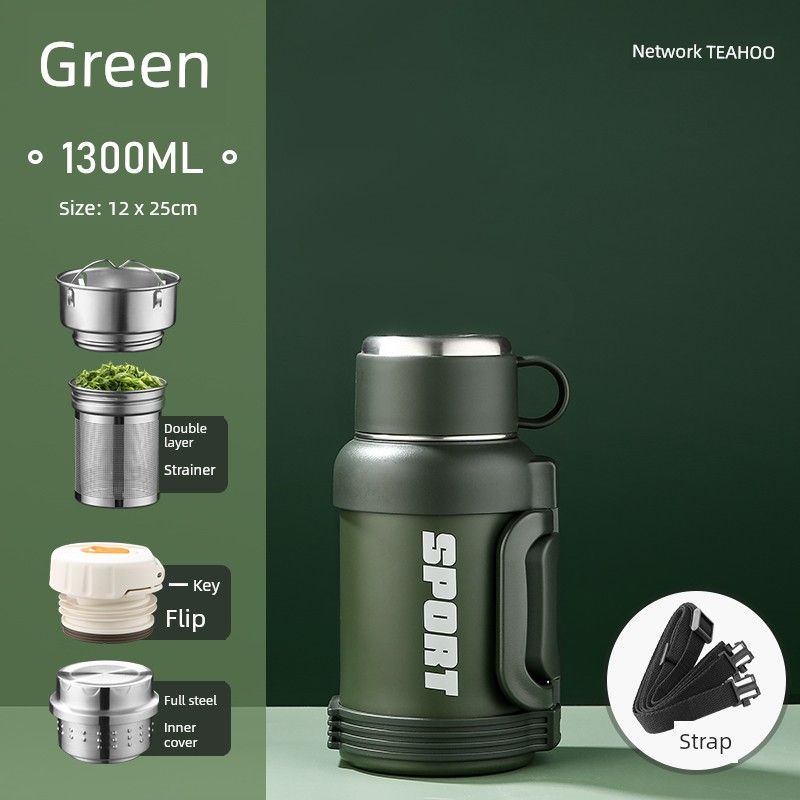 All-Steel Outdoor Travel Vehicle-Mounted Home Use 3-Liter Thermos Cup