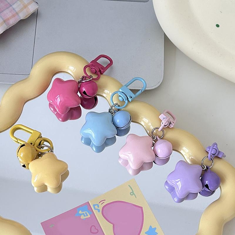 Корейский брелок в виде колокольчика в виде звезды Kawaii, брелок в виде пятиконечной звезды, кулон на рюкзак, аксессуары для телефона, кулон для девушки, подарок для пары