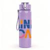 1PC Mini Tone Color Letter Art 750ml Color Plastic Sports Water Bottle Leakproof Flip Straw Lid Suitable for Sports Office Home Use
