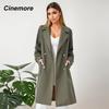 Spring Long Trench Coat for Women Casual Windbreaker Jacket Double Breasted Lapel Belted Windproof Female Overcoat Office 2F2056