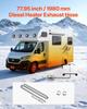 Exhaust Hose, 1980mm Stainless Steel Exhausts Hose, Diesel Heater Flexible Exhaust Pipe with 2 Hose Clamps, Exhausts Hoses Kit Diesel Heater