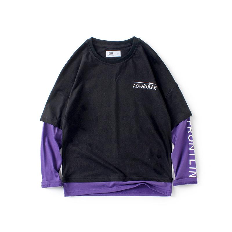 Весенне-осенняя детская одежда, детская футболка, свитер с длинными рукавами для мальчиков, хлопковая нижняя рубашка с круглым вырезом и длинными рукавами