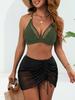 Женский купальник черный сзади Tide Mesh Splicing High Waist Купальник Костюм Бикини Пляжная одежда Купальные костюмы