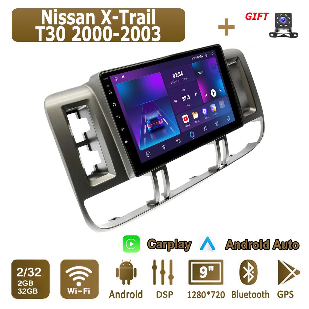 Android Carplay автомобильное радио для Nissan X-Trail T30 2000-2003 мультимедийный проигрыватель головное устройство стерео GPS навигация BT WIFI 4+64 ГБ