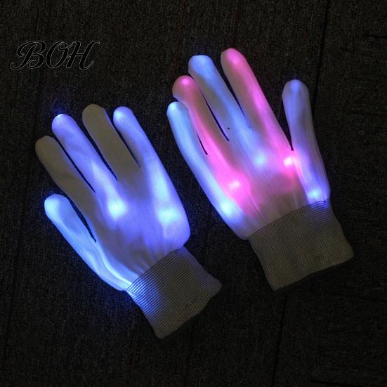 Colorful LED Gloves for Festivals Light Up with 6 Flashing Modes, Rave Christmas Glowing Costume Glow Halloween Party, Concert Festival Accessories