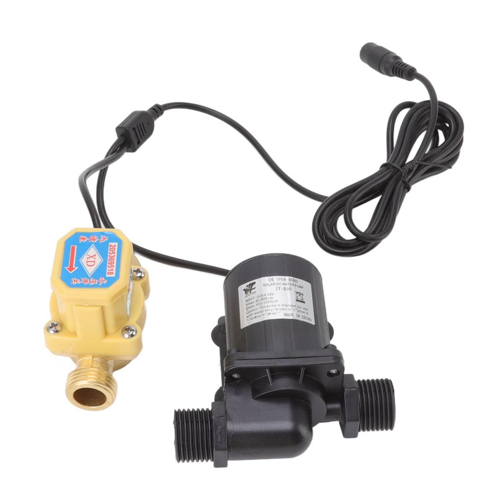 DC Brushless Pump Quiet Solar Water Heater Booster Pump with Flow Switch 6v-24v G1/2 Male Thread