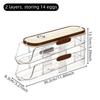 Large Egg Holder for Fridge Automatic Rolling Egg Organizer Clear Plastic Egg Container Stackable Egg Dispenser and Storage Bin