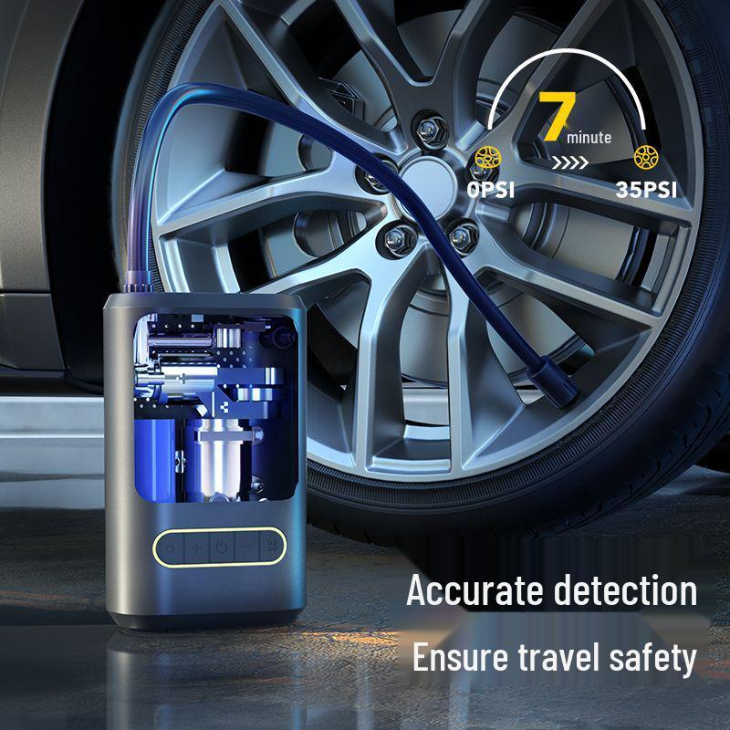 Беспроводной мини портативный автомобильный насос для накачивания шин