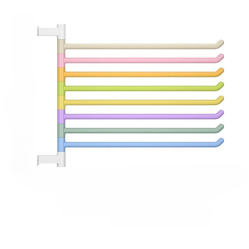 1 шт. Радужная вращающаяся вешалка для полотенец, Настенная угловая вешалка для хранения банных полотенец с несколькими перекладинами, без пробивания отверстий для ванной комнаты