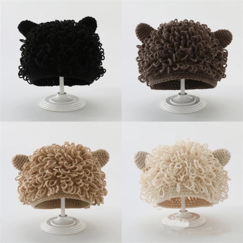 Связанная вручную забавная персонализированная шапка-пуловер для взрослых с ледяной полоской, лыжная маска для взрослых