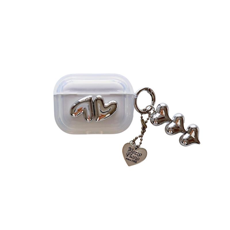 Transparent three-dimensional love for AirPods 1 generation protective case second generation 1 generation pro1 apple bluetooth headset case female