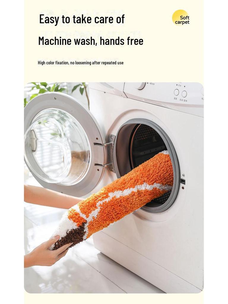 New Creative Pumpkin Flocking Non-Slip Absorbent Bathroom Door Mat