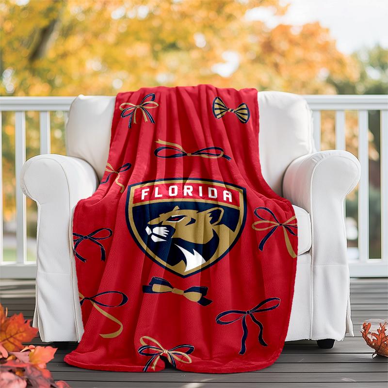 Florida Panthers Flannel Blanket Soft All-Season Throw, Design for Camping, Car Travel, Hiking Sofa, Bed, Office Perfect Gift for Parties