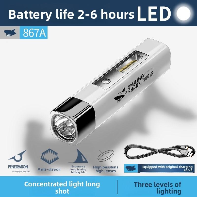 3 Modes Portable 2 IN 1 Ultra Bright Tactical LED Flashlight Mini Outdoor Flashlight With USB Charging
