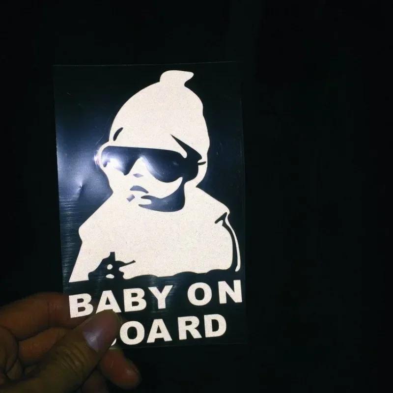 НОВЫЕ Наклейки на машину Креативные BABY ON BOARD Наклейки на заднее стекло автомобиля Задние Светоотражающие Наклейки Предупреждающие наклейки для автомобиля Черные Белые