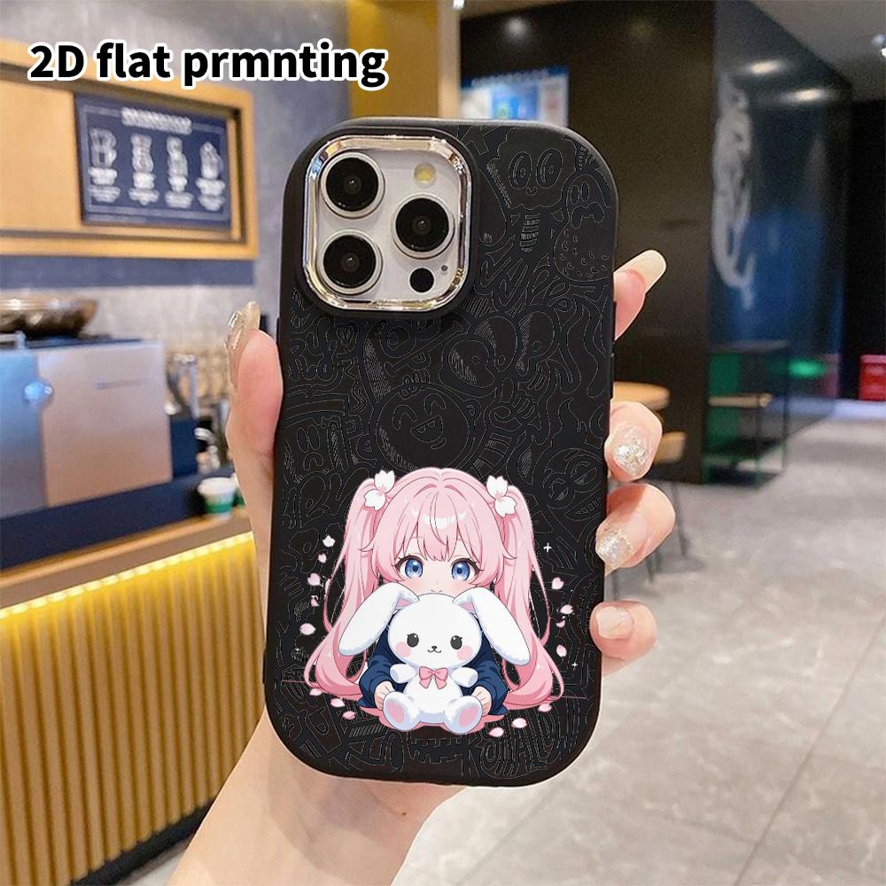 Phone case: 2D flat design suitable for iPhone 18 17 16 15 14 13 Pro protective case, couple style, cute design, Christmas and Halloween gift