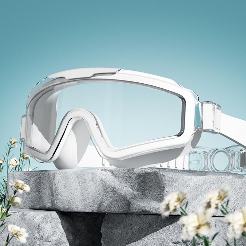 Новые стильные плавательные очки с большой оправой и защитой от ультрафиолета, водонепроницаемые очки для плавания HD Vision для взрослых мужчин и женщин
