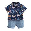 Летние комплекты детской одежды для мальчиков, футболка с короткими рукавами и брюки, детская повседневная одежда