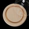 Home Decor Jar Glass Vase Transparent Bottle Dust Cover Wooden Base Glass Cloche Flower Storage Box