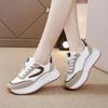 Fashion Sneakers Women Leather Platform Casual Shoes Comfy Ladies Vulcanize Shoes Lace Up Trainers Women