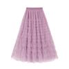 Женская модная сетчатая юбка-торт Весна и Осень Высокая талия Сетчатая однотонная плиссированная многослойная юбка для женщин