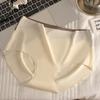 Women's Spring and Summer Ice Silk Non Mark Color Breathable Extended Gear Nude Comfortable Middle Waist Triangle Briefs