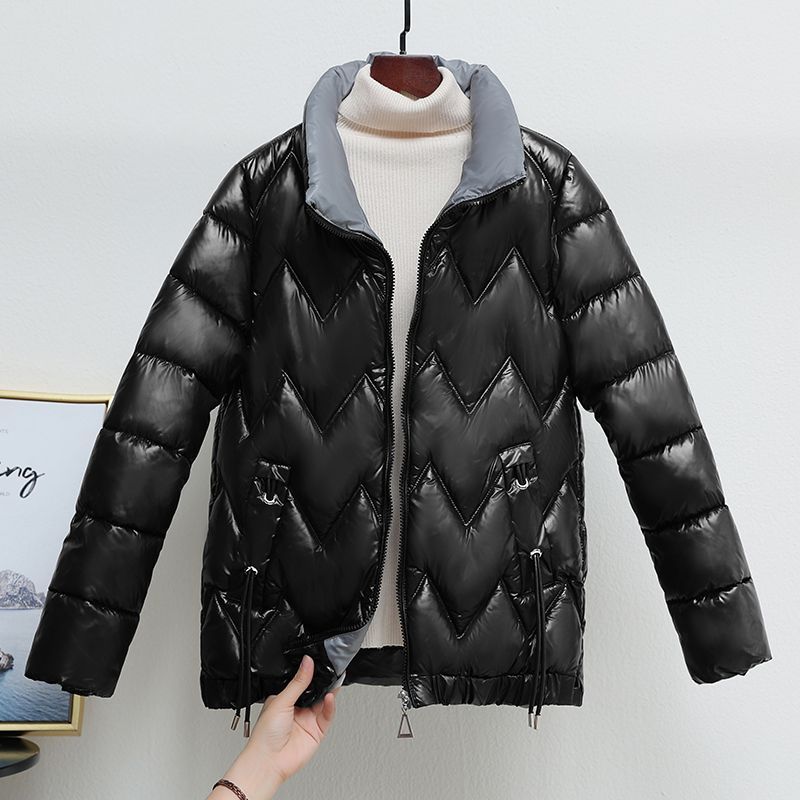 Новое поступление, женское короткое хлопковое пальто с воротником-стойкой, утолщенная и повседневная свободная зимняя куртка