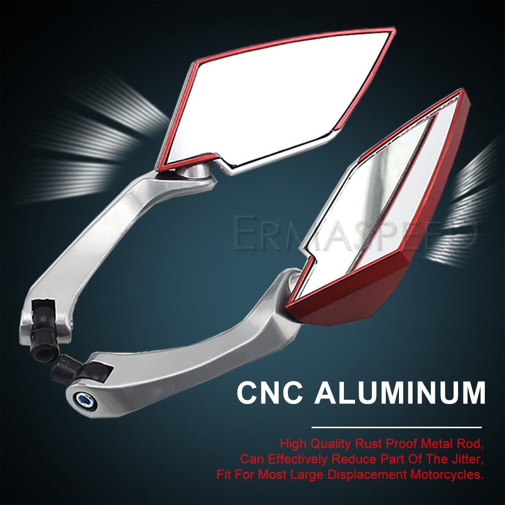 Зеркало для мотоцикла из углеродного волокна, красные зеркала заднего вида для скутера, 8 мм 10 мм, боковое зеркало для мотоцикла, скутера, уличного велосипеда